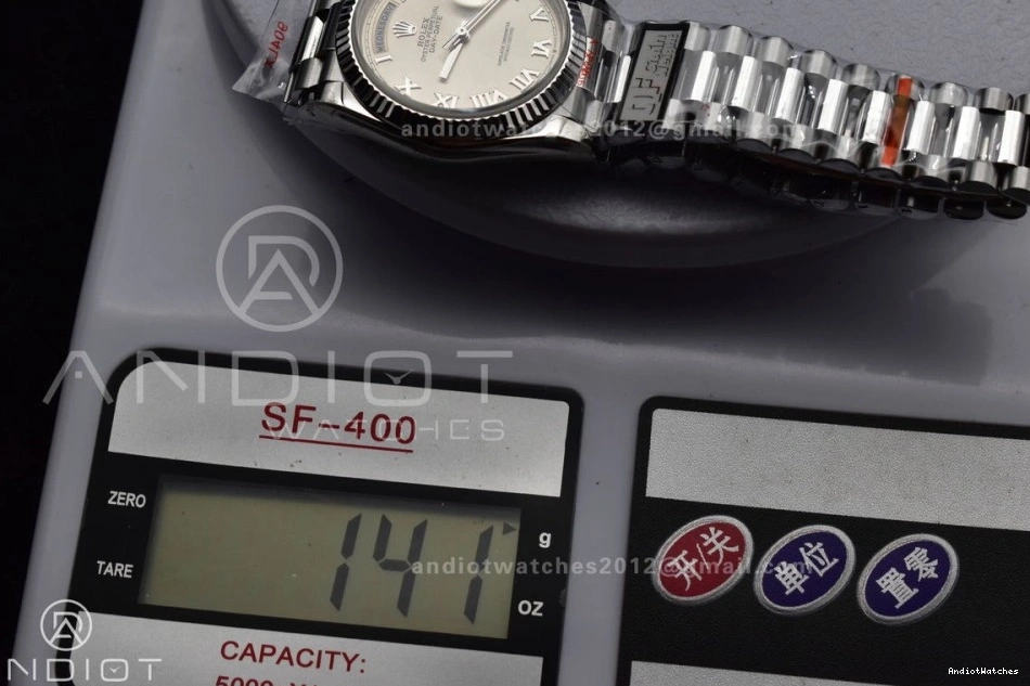 on White (Gain DayDate 688 vr3255 Best Stick V5 President QF 904L SS Dial Roman Weight) Steel Bracelet Unisex 36 Edition 1016